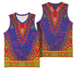 Haiti Basketball Jersey Choeblack Dashiki Style Blue Color - African Pride