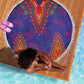 Haiti Beach Blanket Choeblack Dashiki Style Blue Color