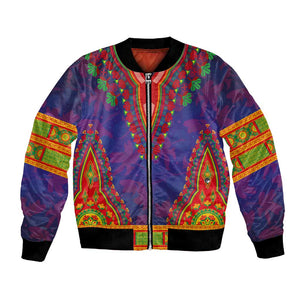 Haiti Bomber Jacket Choeblack Dashiki Style Blue Color