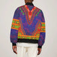 Haiti Bomber Jacket Choeblack Dashiki Style Blue Color