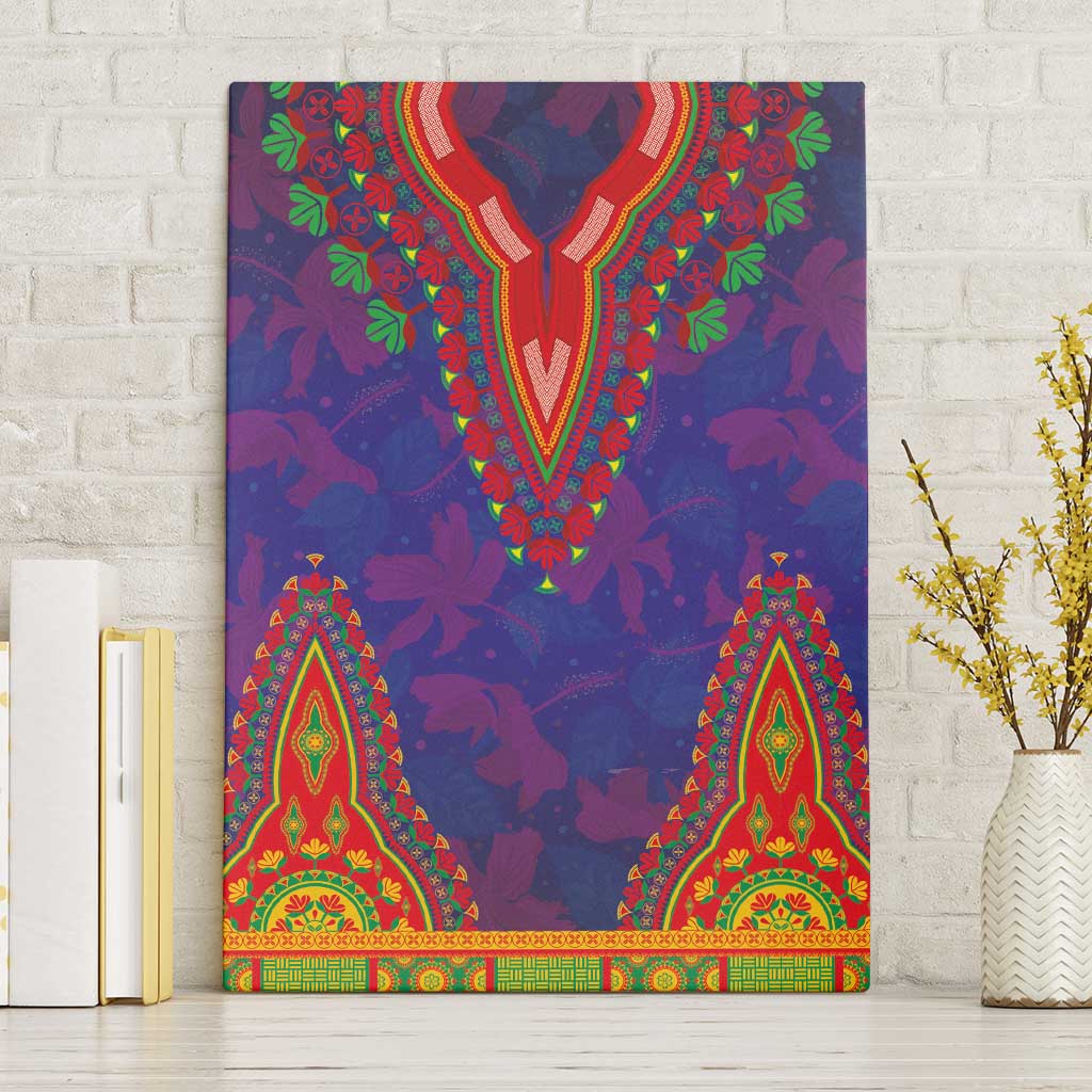 Haiti Canvas Wall Art Choeblack Dashiki Style Blue Color