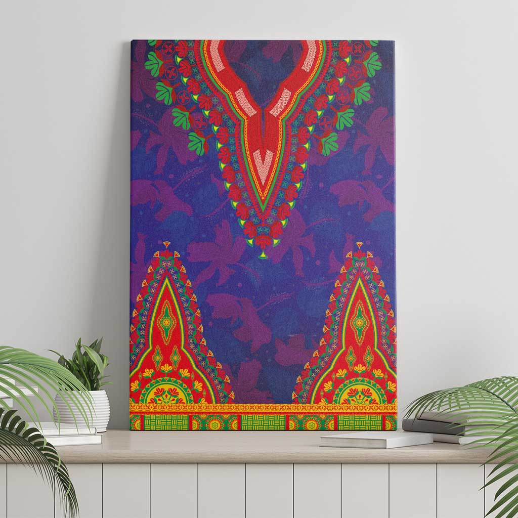 Haiti Canvas Wall Art Choeblack Dashiki Style Blue Color