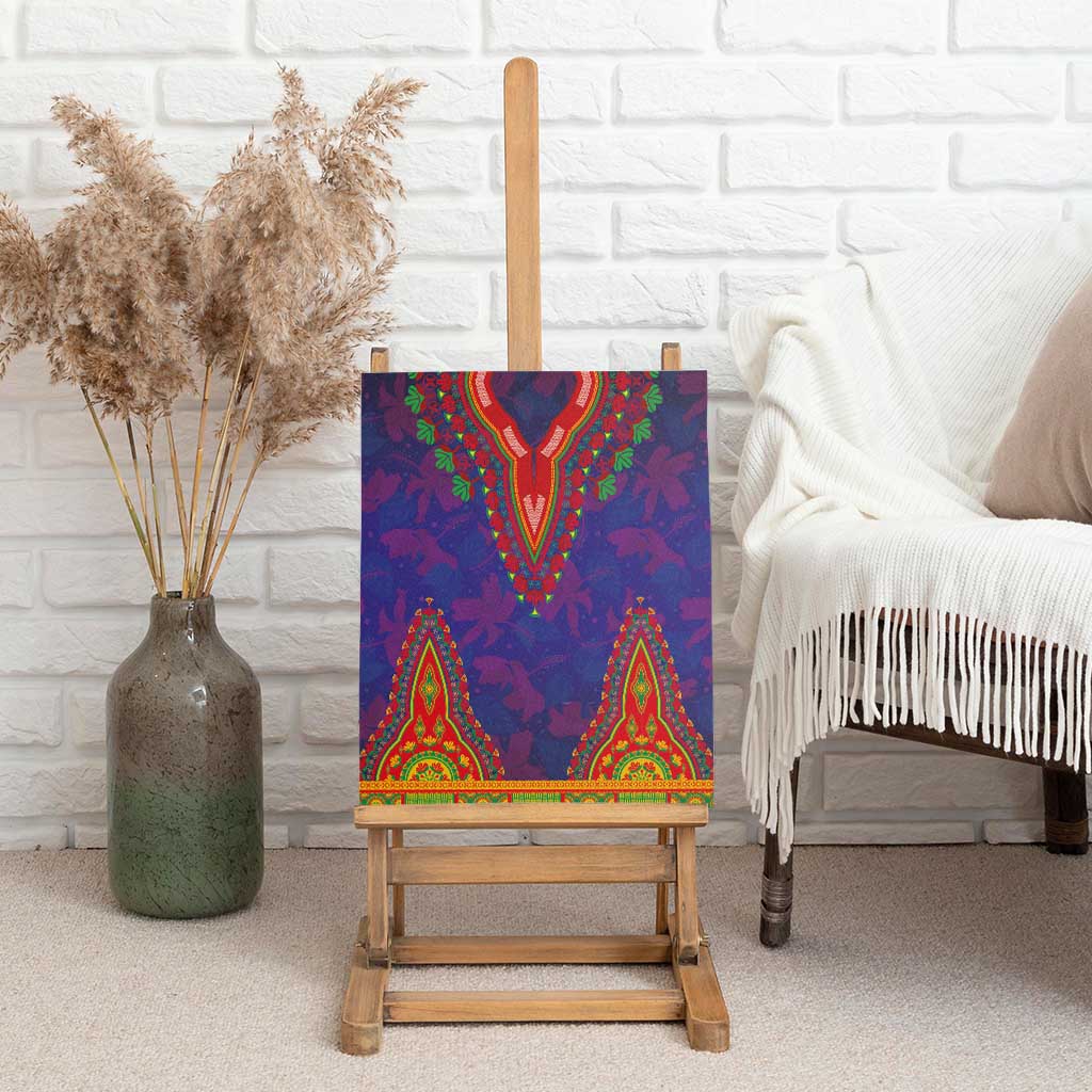 Haiti Canvas Wall Art Choeblack Dashiki Style Blue Color