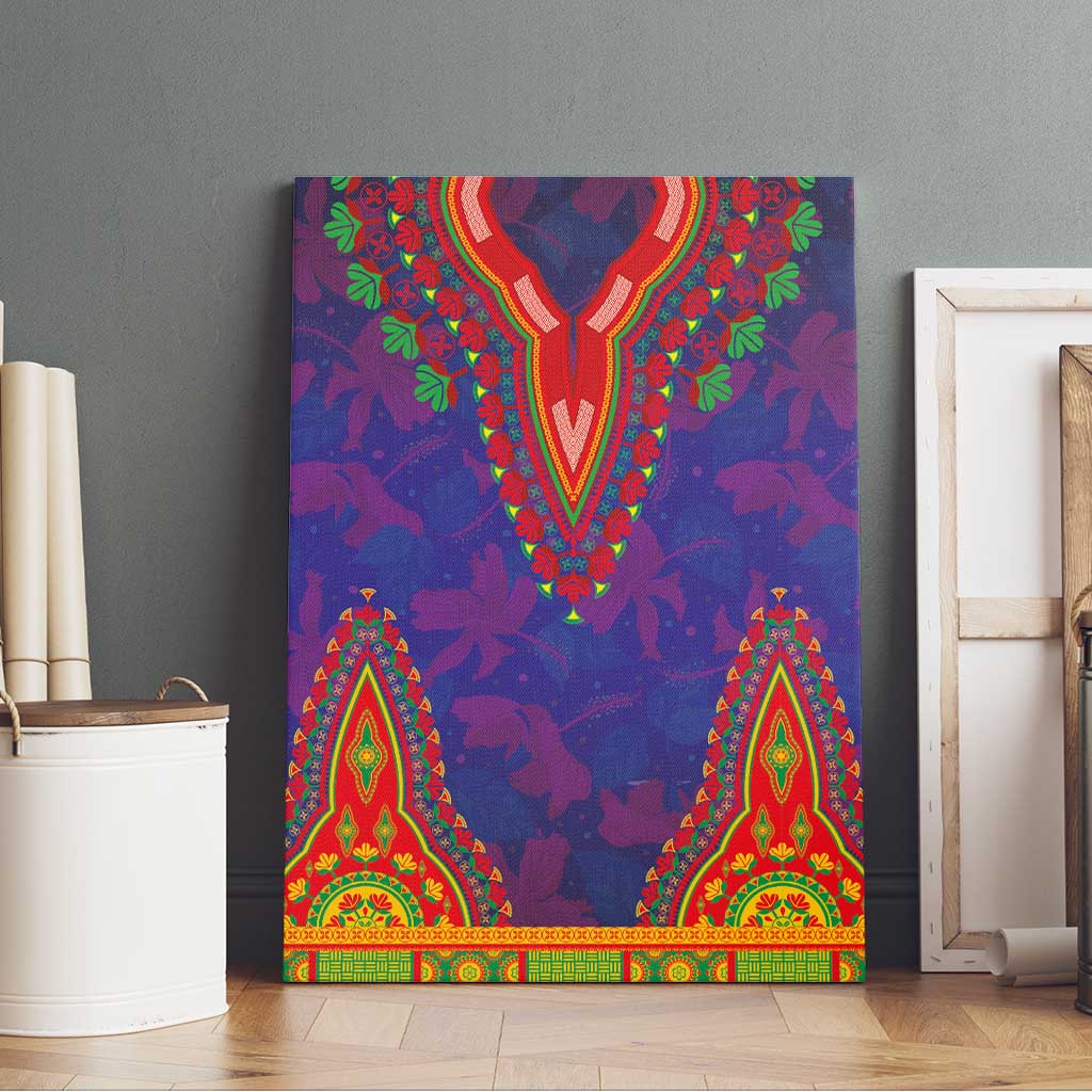 Haiti Canvas Wall Art Choeblack Dashiki Style Blue Color