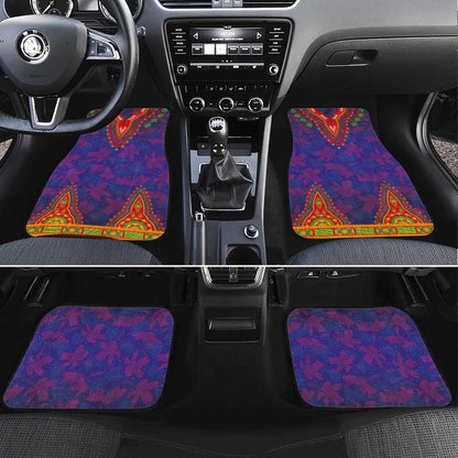 Haiti Car Mats Choeblack Dashiki Style Blue Color