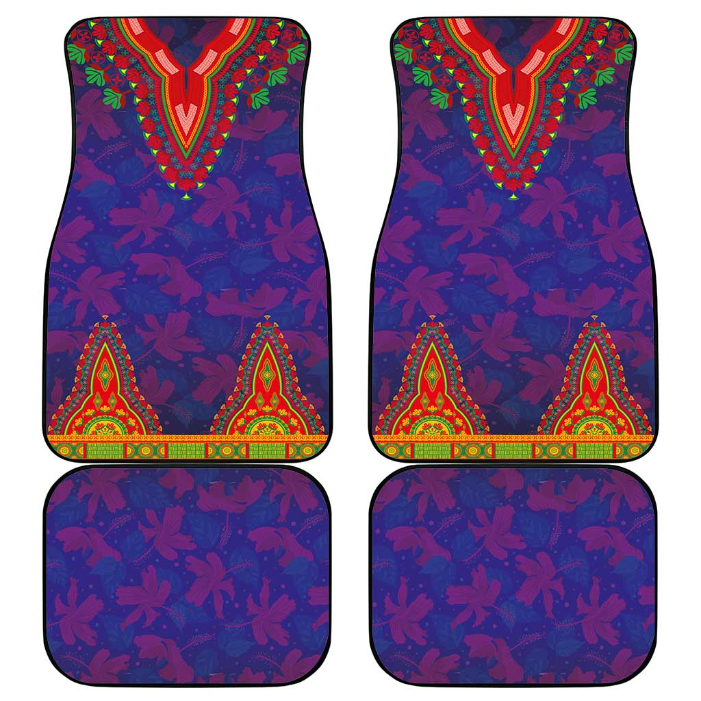 Haiti Car Mats Choeblack Dashiki Style Blue Color