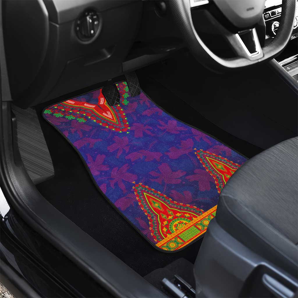 Haiti Car Mats Choeblack Dashiki Style Blue Color