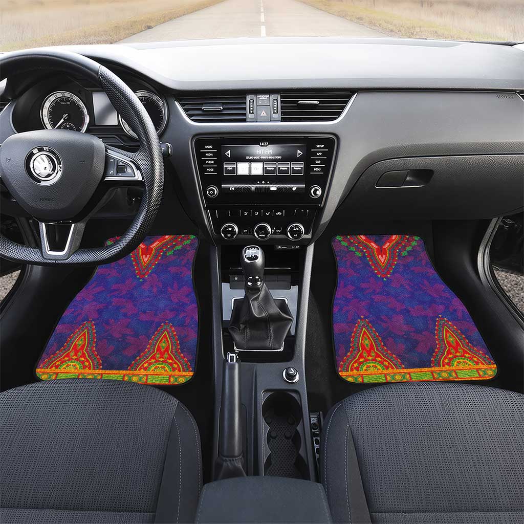 Haiti Car Mats Choeblack Dashiki Style Blue Color