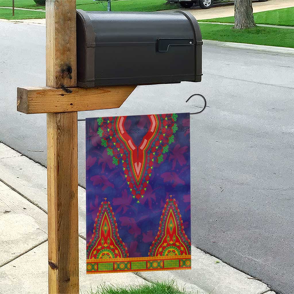 Haiti Garden Flag Choeblack Dashiki Style Blue Color