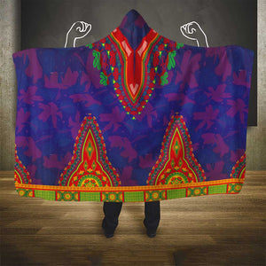 Haiti Hooded Blanket Choeblack Dashiki Style Blue Color