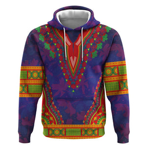 Haiti Hoodie Choeblack Dashiki Style Blue Color