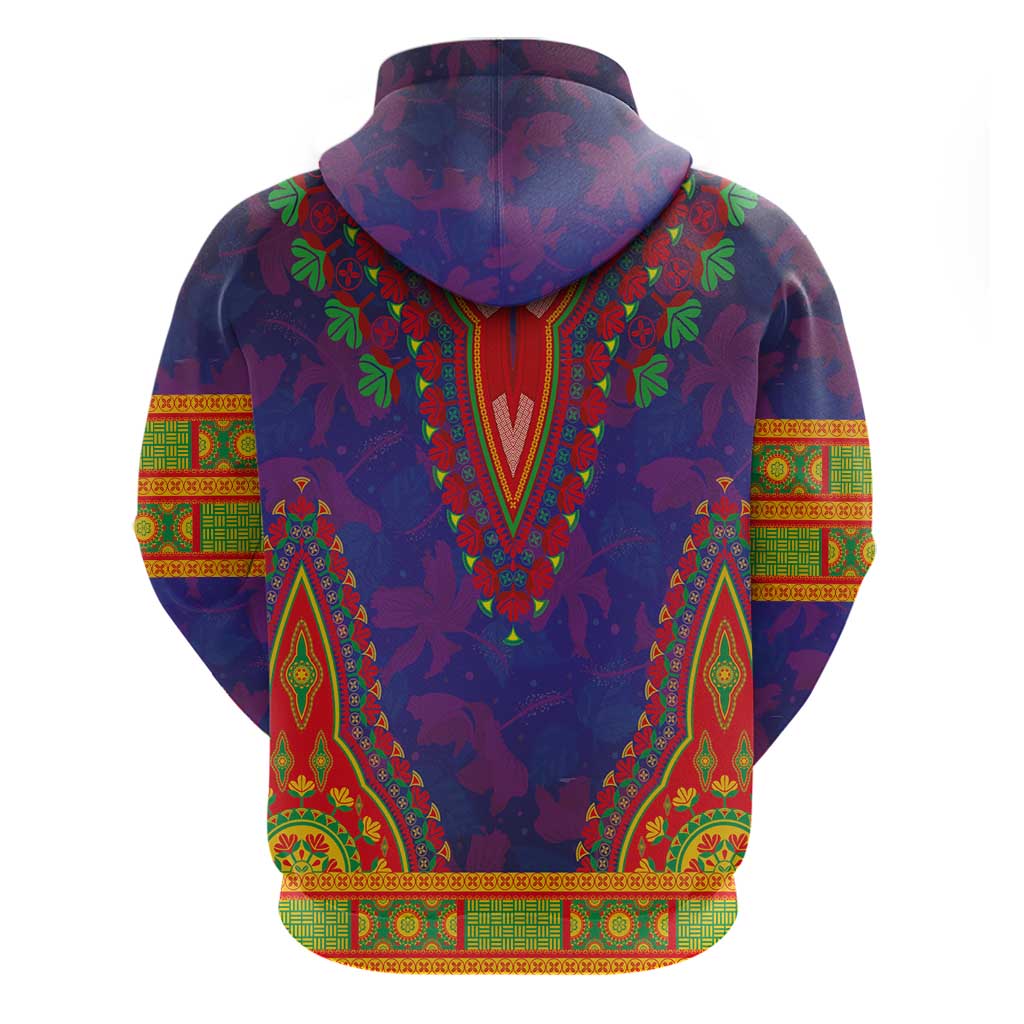 Haiti Hoodie Choeblack Dashiki Style Blue Color