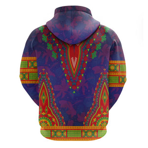 Haiti Hoodie Choeblack Dashiki Style Blue Color