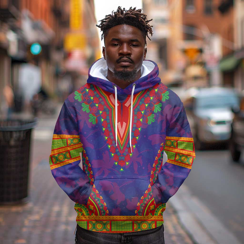 Haiti Hoodie Choeblack Dashiki Style Blue Color