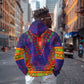 Haiti Hoodie Choeblack Dashiki Style Blue Color