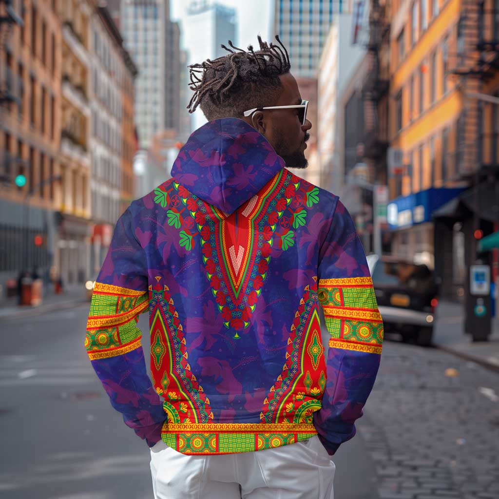 Haiti Hoodie Choeblack Dashiki Style Blue Color