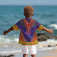 Haiti Kid Hawaiian Shirt Choeblack Dashiki Style Blue Color