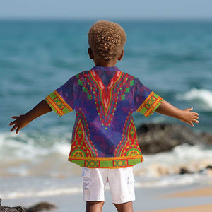 Haiti Kid Hawaiian Shirt Choeblack Dashiki Style Blue Color