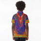 Haiti Kid Polo Shirt Choeblack Dashiki Style Blue Color