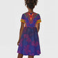 Haiti Kid Short Sleeve Dress Choeblack Dashiki Style Blue Color