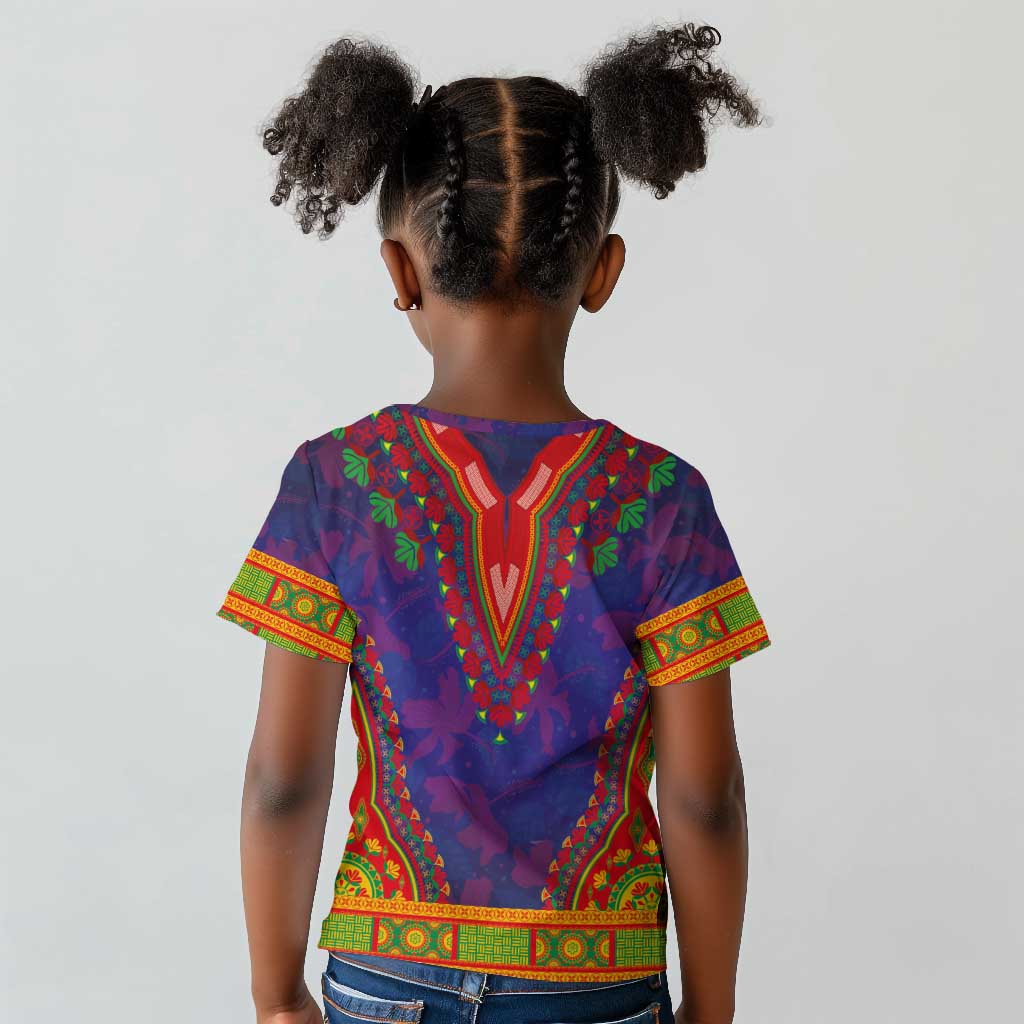 Haiti Kid T shirt Choeblack Dashiki Style Blue Color