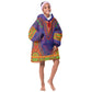 Haiti Kid Wearable Blanket Hoodie Choeblack Dashiki Style Blue Color