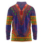 Haiti Long Sleeve Polo Shirt Choeblack Dashiki Style Blue Color