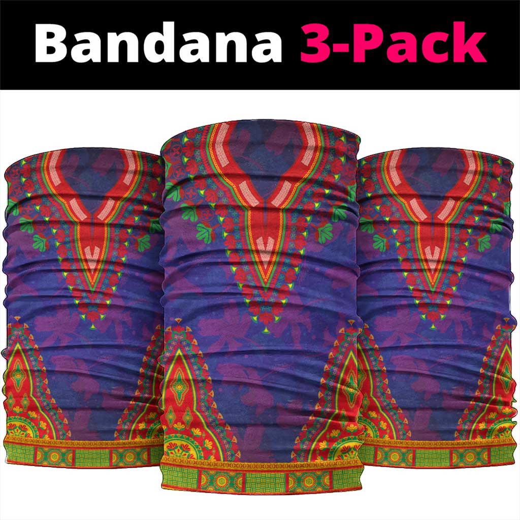 Haiti Neck Gaiter Choeblack Dashiki Style Blue Color LT03