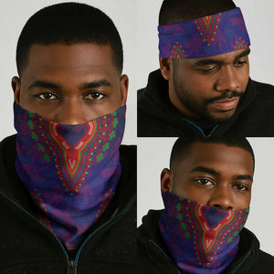 Haiti Neck Gaiter Choeblack Dashiki Style Blue Color LT03