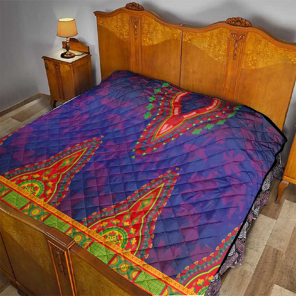 Haiti Quilt Choeblack Dashiki Style Blue Color