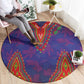 Haiti Round Carpet Choeblack Dashiki Style Blue Color