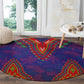 Haiti Round Carpet Choeblack Dashiki Style Blue Color