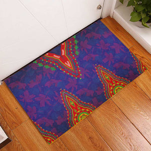 Haiti Rubber Doormat Choeblack Dashiki Style Blue Color