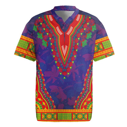 Haiti Rugby Jersey Choeblack Dashiki Style Blue Color