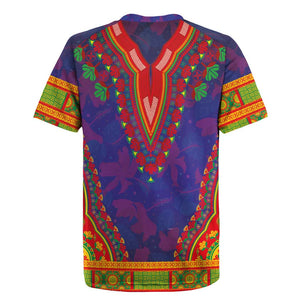 Haiti Rugby Jersey Choeblack Dashiki Style Blue Color