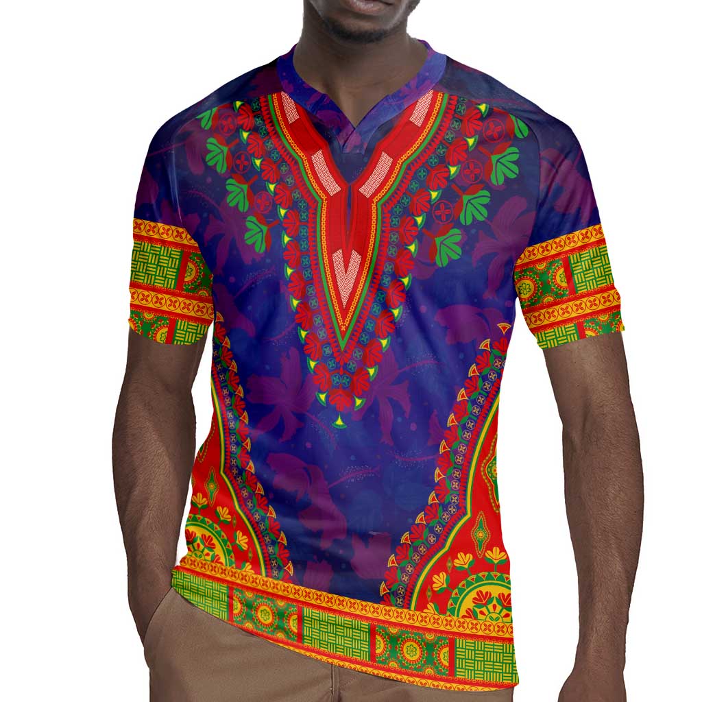 Haiti Rugby Jersey Choeblack Dashiki Style Blue Color