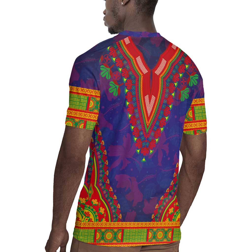 Haiti Rugby Jersey Choeblack Dashiki Style Blue Color