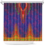 Haiti Shower Curtain Choeblack Dashiki Style Blue Color