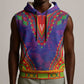 Haiti Sleeveless Hoodie Choeblack Dashiki Style Blue Color - African Pride