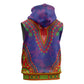 Haiti Sleeveless Zip Hoodie Choeblack Dashiki Style Blue Color - African Pride