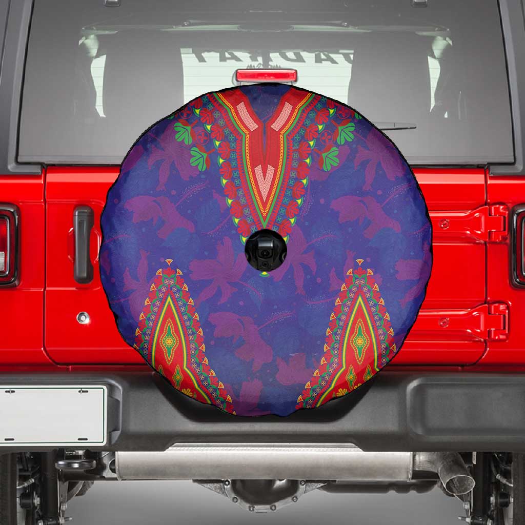 Haiti Spare Tire Cover Choeblack Dashiki Style Blue Color