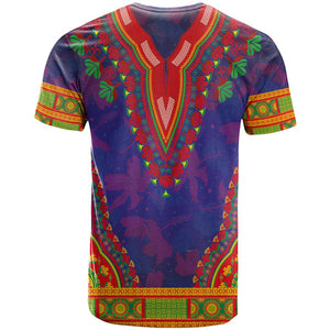 Haiti T shirt Choeblack Dashiki Style Blue Color