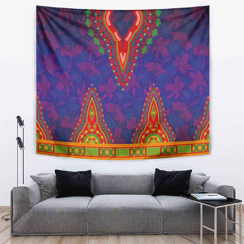 Haiti Tapestry Choeblack Dashiki Style Blue Color