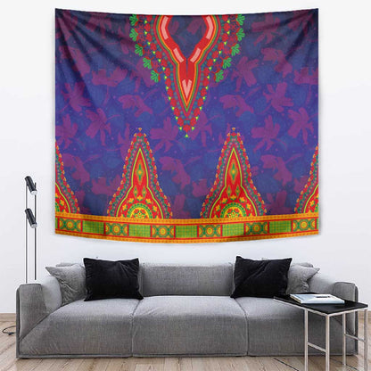 Haiti Tapestry Choeblack Dashiki Style Blue Color