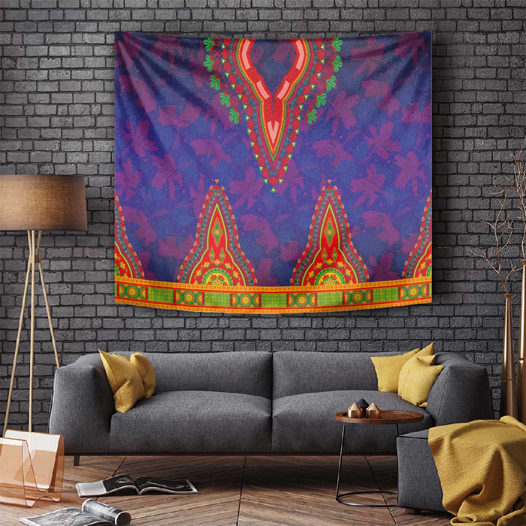 Haiti Tapestry Choeblack Dashiki Style Blue Color