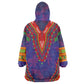 Haiti Wearable Blanket Hoodie Choeblack Dashiki Style Blue Color