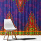 Haiti Window Curtain Choeblack Dashiki Style Blue Color