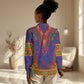 Haiti Women Casual Shirt Choeblack Dashiki Style Blue Color