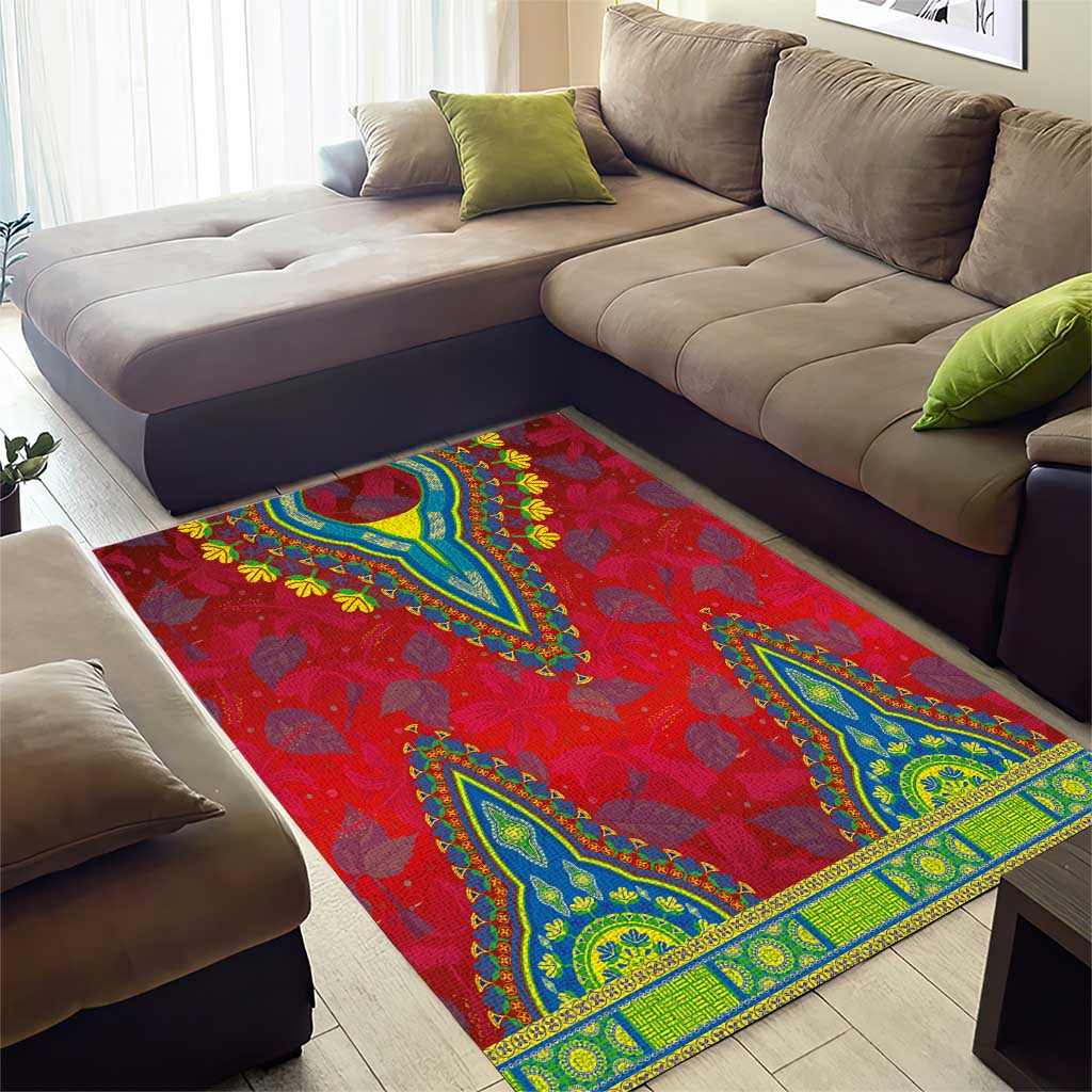 Haiti Area Rug Choeblack Dashiki Style Red Color