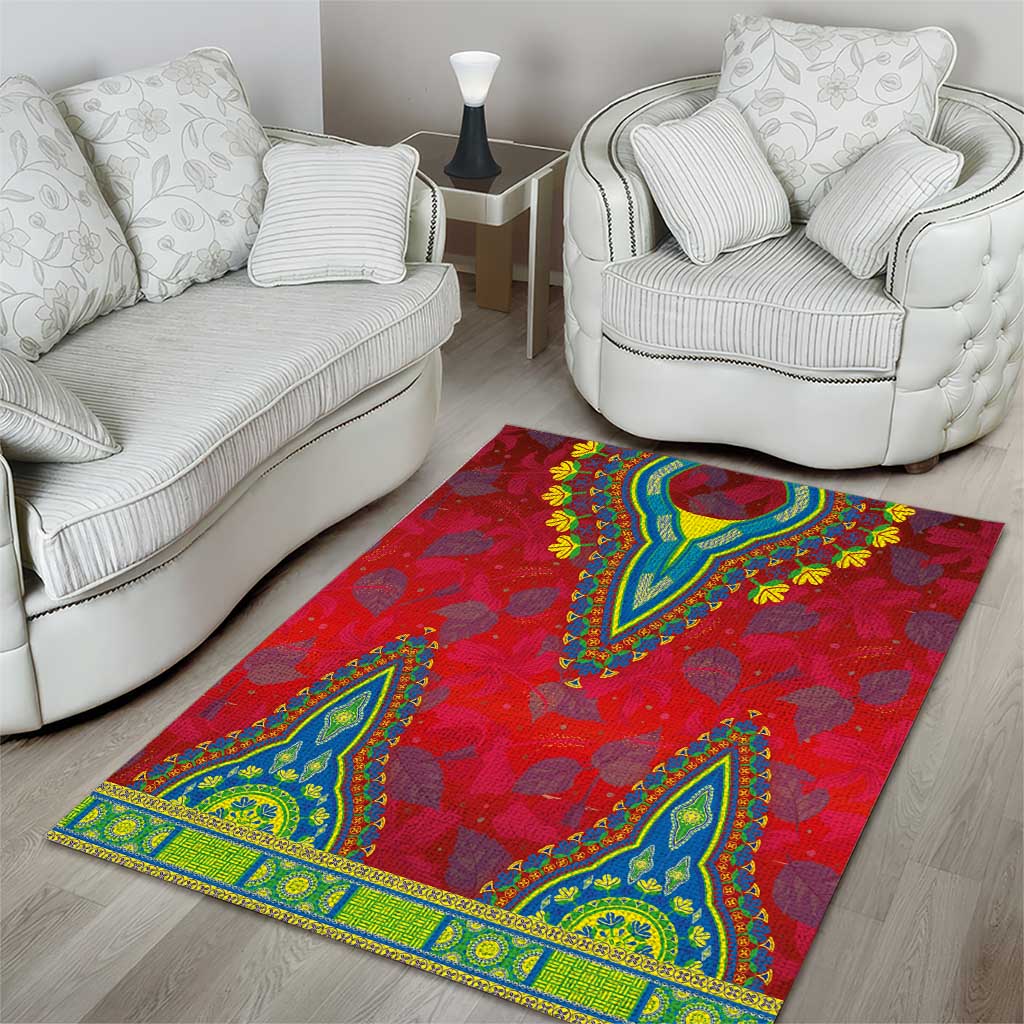 Haiti Area Rug Choeblack Dashiki Style Red Color